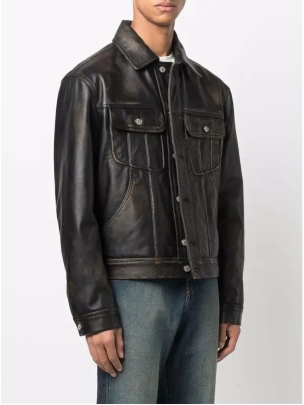 Diesel L-Riley distressed leather jacket size XL